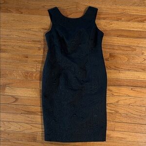 Talbots Black Textured Midi Dress